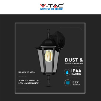 V-Tac VT-750 Portalampada da Muro con Attacco E27 Wall Light da