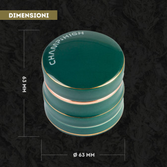 Champ High Grinder Tritatabacco 4 Parti in Porcellana e Metallo Porcelain Colore Verde