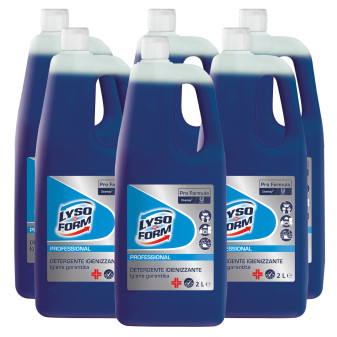 Lysoform Professional Detergente Igienizzante Universale per Superfici - 6 Flaconi da 2 Litri