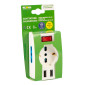 Ecova Multipresa Adattatore 1 Presa Schuko 10/16A 2P+T 2 Prese 10/16A 2P+T Porta USB A e Type-C con