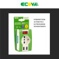 Ecova Multipresa Adattatore 1 Presa Schuko 10/16A 2P+T 2 Prese 10/16A 2P+T Porta USB A e Type-C con