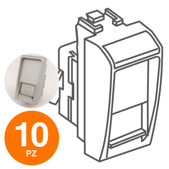 MAPAM Connettore Rete Rj45 8 Pin 5E Alluminio - Confezione 10pz - mod. 823A - Compatibile con
