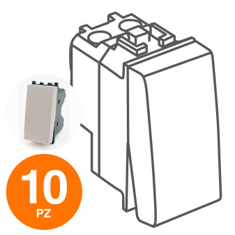 MAPAM Interruttore (16A-250V) GEM Bianco - Confezione 10pz - mod. 601B - Compatibile con Vimar PLANA