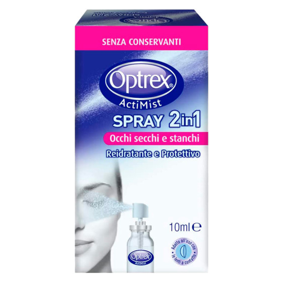 Optrex ActiMist Collirio Spray 2in1 Reidratante e Protettitvo per Occhi Secchi e Stanchi - Flacone Optrex ActiMist Collirio Spray 2in1 Reidratante e Protettitvo per Occhi Secchi e Stanchi - Flacone