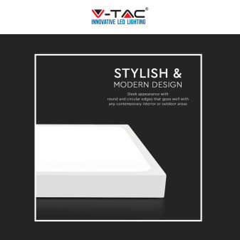 V-Tac VT-8624 Plafoniera LED Quadrata 24W SMD IP44 Colore