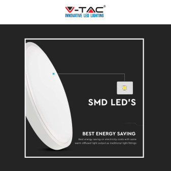 V-Tac VT-8624 Plafoniera LED Rotonda 24W SMD IP44 Colore Bianco