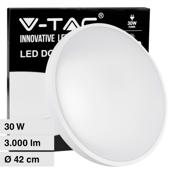 V-Tac VT-8630 Plafoniera LED Rotonda 30W SMD IP44 Colore Bianco V-Tac VT-8630 Plafoniera LED Rotonda 30W SMD IP44 Colore Bianco