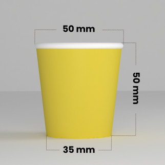 Bicchierini da Caffè in Carta Riciclabile Colore Giallo da 65ml - Confezione da 50 Bicchieri