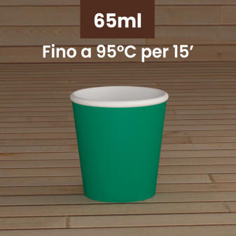 Bicchierini da Caffè in Carta Riciclabile Colore Verde da 65ml - Confezione da 50 Bicchieri