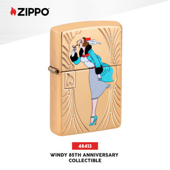Zippo Accendino a Benzina Ricaricabile ed Antivento con Fantasia Windy 85th Anniversary Collectible