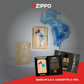 Zippo Accendino a Benzina Ricaricabile ed Antivento con Fantasia Windy 85th Anniversary Collectible