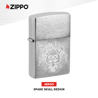 Zippo Accendino a Benzina Ricaricabile ed Antivento con Fantasia Spade Skull Design - mod. 48500