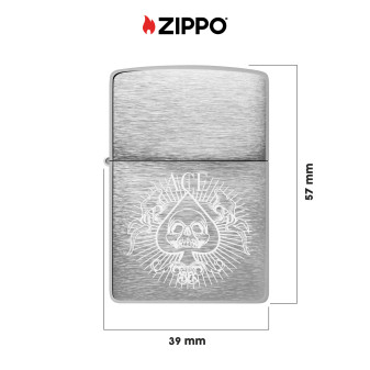 Zippo Accendino a Benzina Ricaricabile ed Antivento con Fantasia Spade Skull Design - mod. 48500