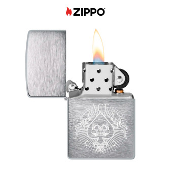 Zippo Accendino a Benzina Ricaricabile ed Antivento con Fantasia Spade Skull Design - mod. 48500