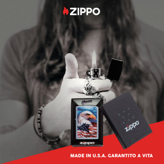 Zippo Accendino a Benzina Ricaricabile ed Antivento con Fantasia