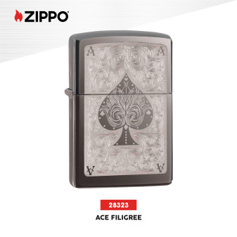 Zippo Accendino a Benzina Ricaricabile ed Antivento con Fantasia Ace