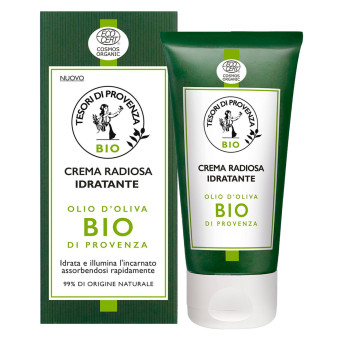 Tesori di Provenza Crema Radiosa Idratante per Viso con Olio d'Oliva Biologico - Flacone da 50ml
