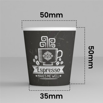 Bicchierini da Caffè in Carta Riciclabile con Fantasia CuzcoCUP da 65ml - Confezione da 50 Bicchieri
