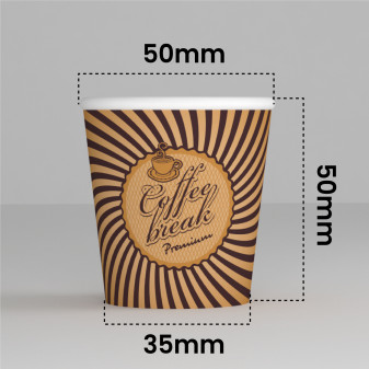 Bicchierini da Caffè in Carta Riciclabile con Fantasia VintageCUP da 65ml - Confezione da 50