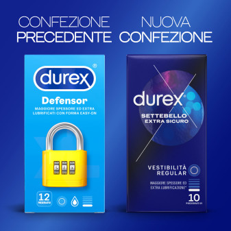 Preservativi Durex Settebello Extra Sicuro con Forma Easy On - Confezione da 10 Profilattici