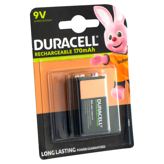 Duracell Rechargeable 6HR61 E-Block Transistor DC1604 9V Pila Duracell Rechargeable 6HR61 E-Block Transistor DC1604 9V Pila