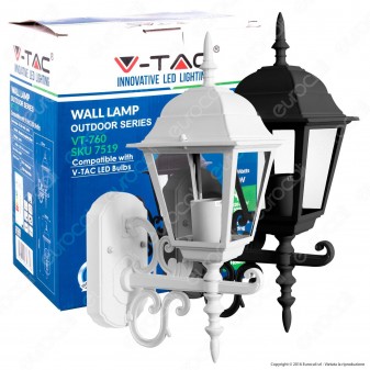 V-Tac VT-760 Portalampada da Giardino Wall Light da Muro per