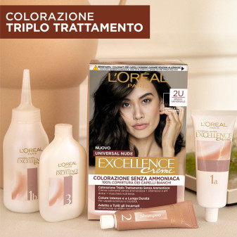L'Oréal Paris Excellence Creme Universal Nude Colorazione Permanente 2U Bruno Universale Triplo