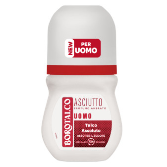 Asciutto Uomo Deodorante Deo Roll-On 72h Ambrato Borotalco