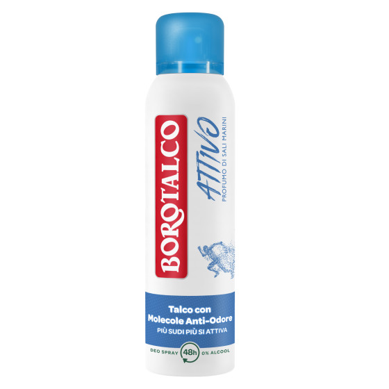 Attivo Deodorante Deo Spray 48h Talco con Molecole Borotalco Attivo Deodorante Deo Spray 48h Talco con Molecole Borotalco