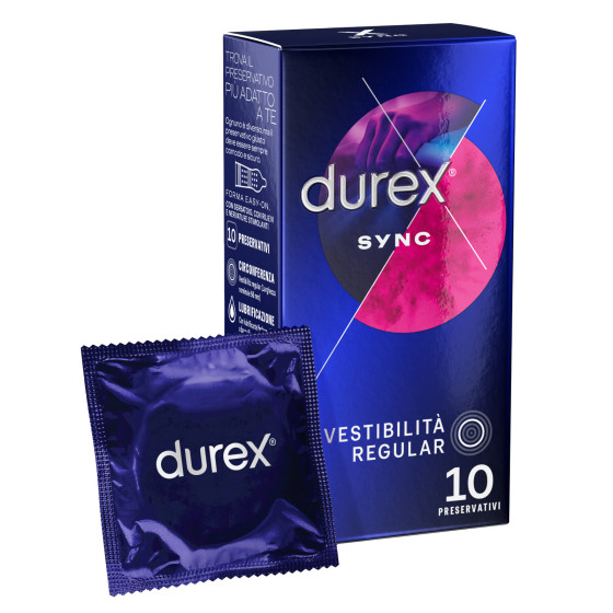 Preservativi Durex Sync con Lubrificante Performa da 10 Preservativi Durex Sync con Lubrificante Performa da 10