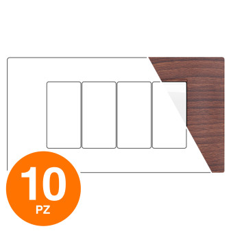 MAPAM Placca Tecnopolimero GEM 4P Ciliegio - Confezione 10pz - mod. 6004-03 - Compatibile con Vimar PLANA