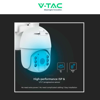 VT-11024-WIFI Telecamera di Sorveglianza PTZ Bianca V-Tac
