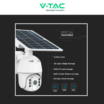 VT-11024-WIFI Telecamera di Sorveglianza PTZ Bianca V-Tac