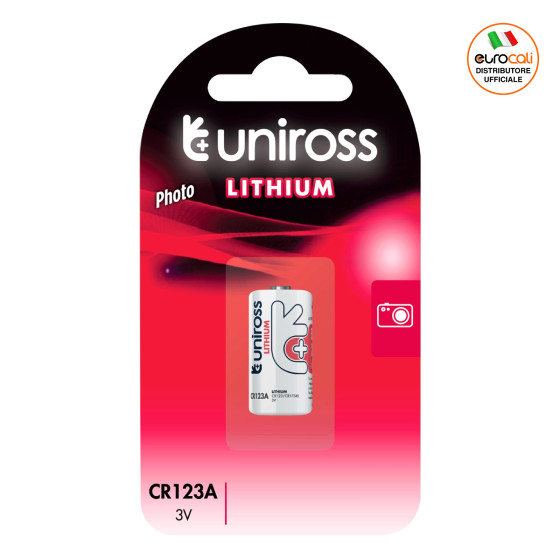 Batteria CR123A/CR123/CR17345 3V Litio Lithium Photo Uniross Batteria CR123A/CR123/CR17345 3V Litio Lithium Photo Uniross