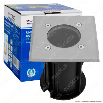 V-Tac VT-7677 Portalampada Quadrato da Interramento per Lampadine