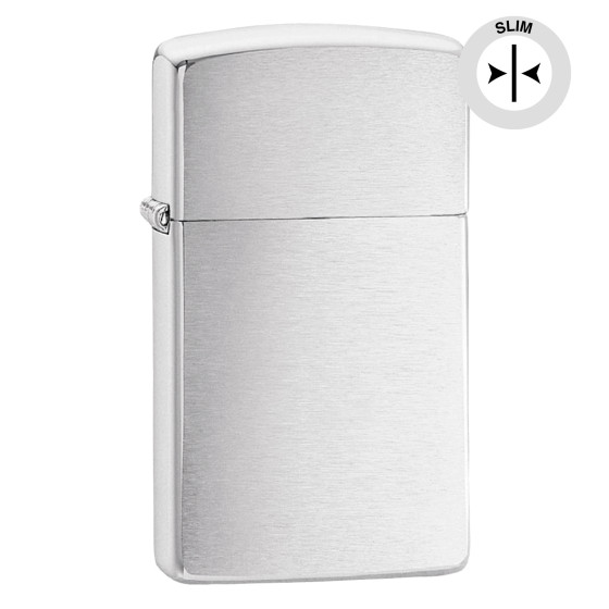 Accendino Zippo Slim mod. 1600 Brushed Chrome Antivento Accendino Zippo Slim mod. 1600 Brushed Chrome Antivento