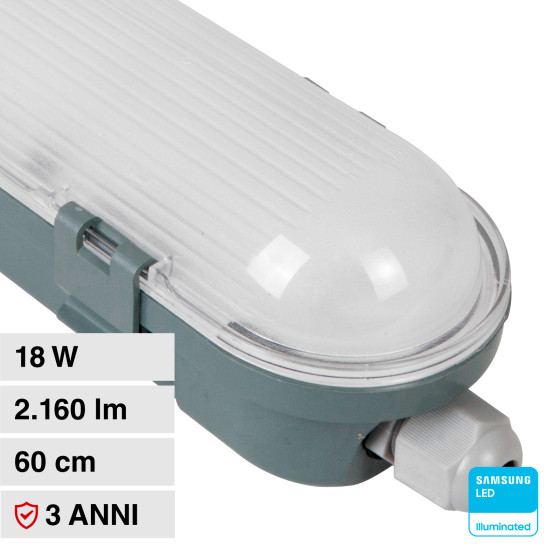 VT-60018 Tubo LED Plafoniera 18W Samsung SMD IP65 V-Tac VT-60018 Tubo LED Plafoniera 18W Samsung SMD IP65 V-Tac
