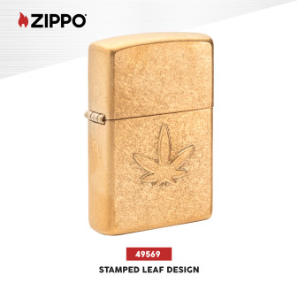 Accendino Zippo 49569 Stamped Leaf Design Antivento