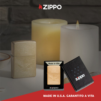 Accendino Zippo 49569 Stamped Leaf Design Antivento