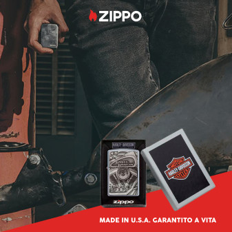 Accendino Zippo mod. 29266 Harley-Davidson Motor Flag Emblem
