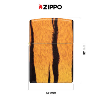 Accendino Zippo Premium 48217 Tiger Print Designs Antivento