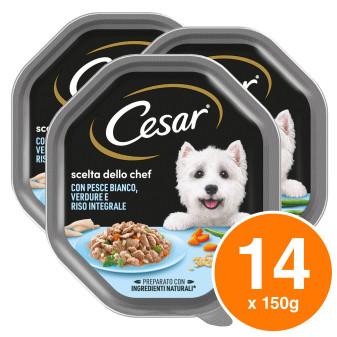 Cibo per Cani con Pesce Verdure Riso Cesar Scelta dello Chef