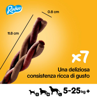 Pedigree Rodeo Snack Masticabile per Cani al Gusto Manzo 7 stick