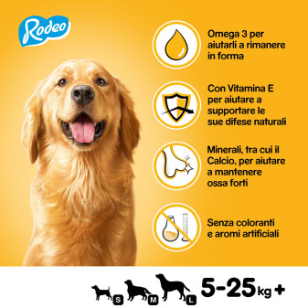 Pedigree Rodeo Snack Masticabile per Cani al Gusto Manzo 7 stick