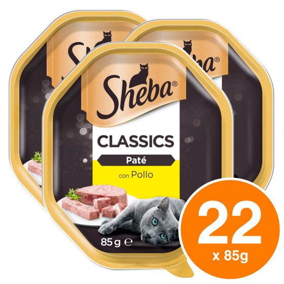 Cibo per Gatti al Pollo Sheba Paté Classic - 22 Vaschette Cibo per Gatti al Pollo Sheba Paté Classic - 22 Vaschette