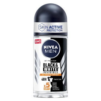 Deodorante Roll-On Uomo 48H Black&White Invisible Nivea Men