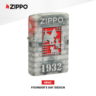 Accendino Zippo Premium mod. 48163 Founder's Day Design Ricaricabile