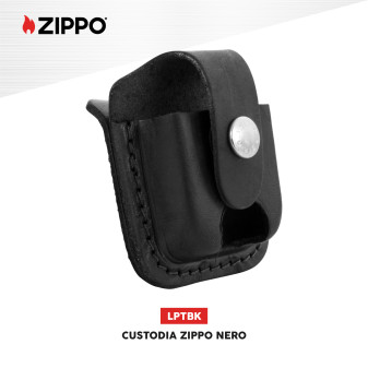 Custodia Zippo in Vera Pelle per Accendini mod. LPTBK Nera