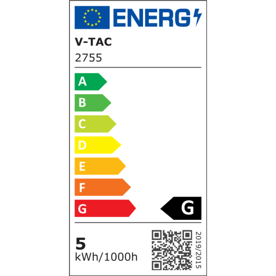 V-TAC SMART HOME VT-5124 2755 Lampadina LED E27 5W G45 Compatibile con  Google Home