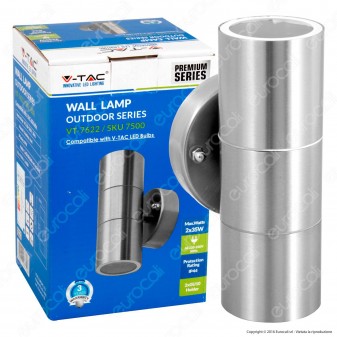 V-Tac VT-7622 Portalampada Doppio Wall Light da Muro per 2 Lampadine